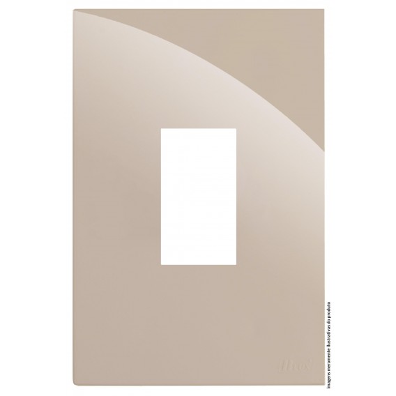 Placa 1 Módulo Vertical com Suporte 4x2 - RECTA Areia Gloss